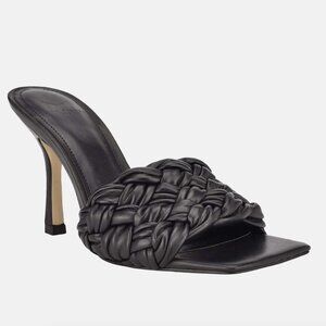 Marc Fisher Women's Draya Square Toe Heeled Slide | Black Sandals | Size 7.5